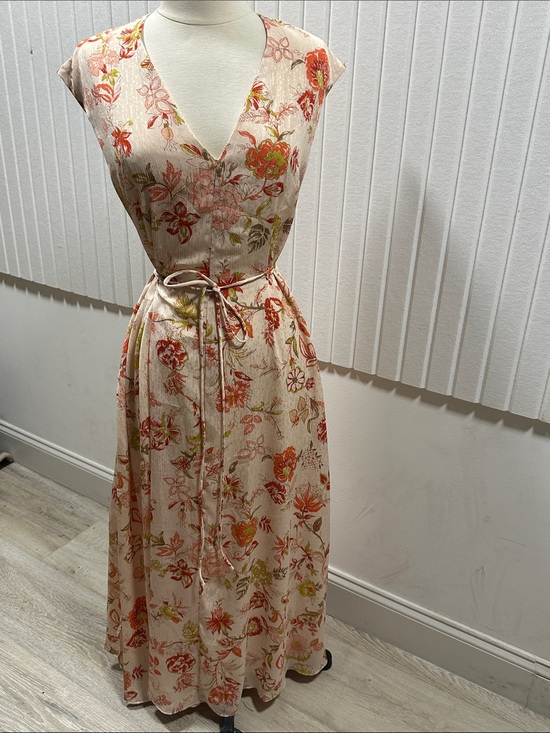 Mango Dresses & Skirts - Mango Floral V-Neck Maxi Dress in Blush, Coral and Olive